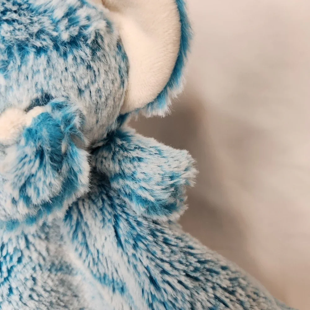 Animal Adventure Elephant Lovey Baby  Security Blanket Blue White Frosted12 x 13